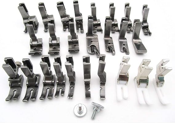 CKPSMS brand-25PCS Presser feet Compatible with/Replacement for JUKI Brand DDL-5550,DDL-8500,DDL-9000,TL98E,TL-98Q,TL-2010Q Singer Brand 20U,31-15,195K,196K Single Needle High Shank Sewing Machine