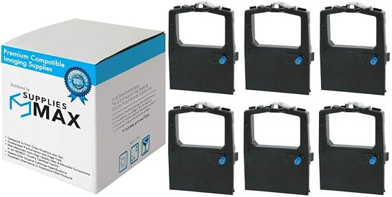 Compatible Replacement for Porelon 11909 Black Printer Ribbons (6/PK) - Replacement to Okidata 52102001/52104001