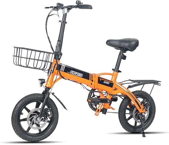 Electric Assisted Bicycle, Folding Bicycle, 14 Inch, City Cycle, Lightweight, LED Light, Street Riding, Stylish, No License Required, Model Certified, Assembly Required