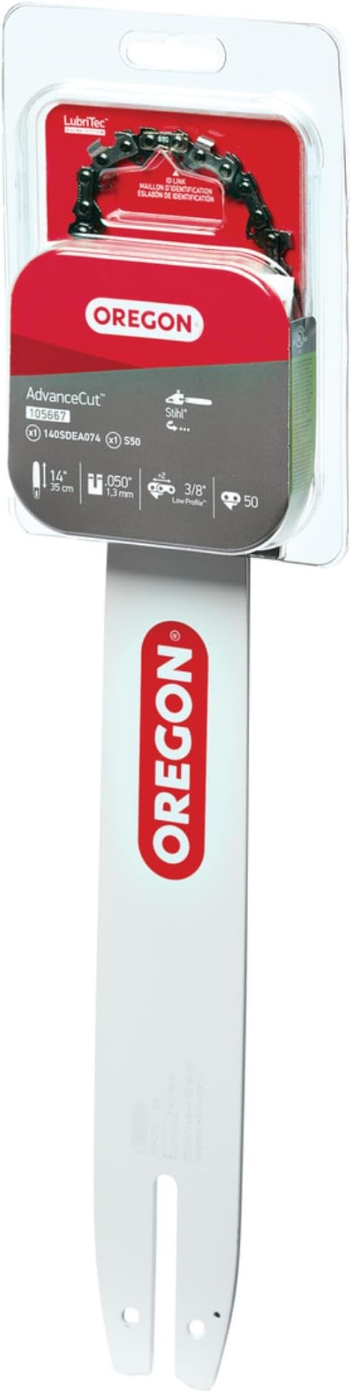 Oregon 14" Bar & Chainsaw Chain Combo, 3/8", .050" Gauge, 50 Drive Links