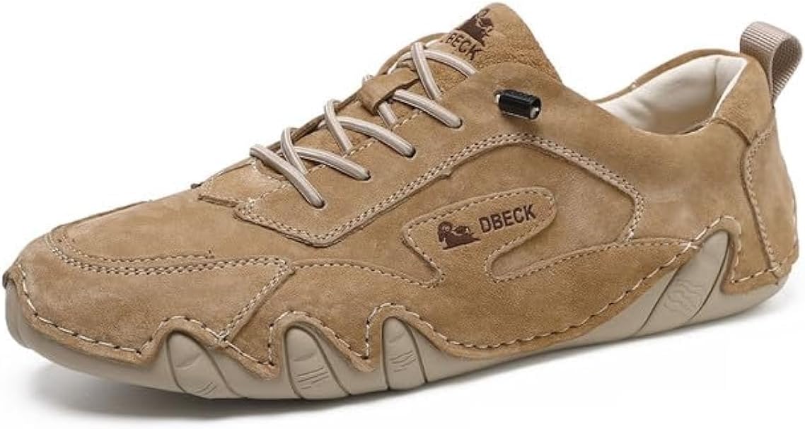 Dbeck Women's Fashion Casual Walking Shoes Retro Leather Lightweight Outdoor Sports Sneakers for Hiking Trailing
