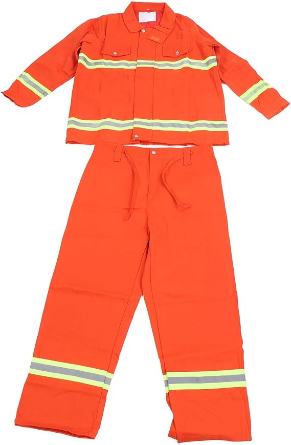 Luocute High Visibility Flames Resistants Fire Retardant Coveralls, Safety Suit 97 Type Reflective Fireproof Heat Insulation Workwear Coverall, Men Work Utility Safety Overalls Tool