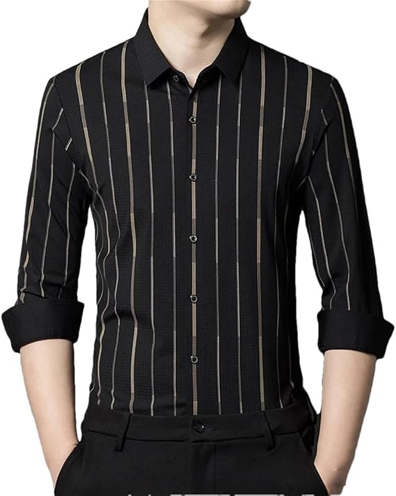 Dvbfufv Men's Spring Shirt Men's Loose Business Casual Long Sleeved Shirt