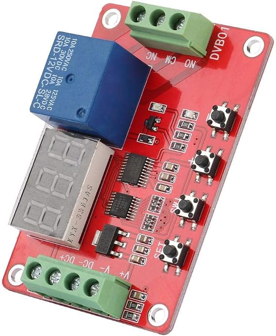 12V/24V Digital Voltage Comparator DVB01 Voltage Comparator Module Red Discharge Voltage Measurement Overvoltage Undervoltage Overload Module(12V)