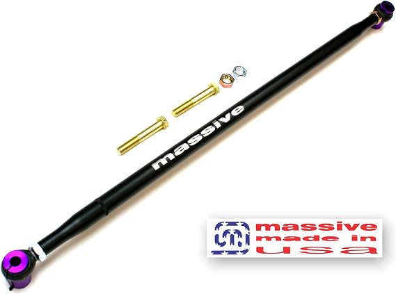 CONSPIRACY TEXTURE BLACK- Made in USA- BADWATER Panhard bar Compatible with 02-09 GM Trailblazer Envoy GMT360 SS Bravada Rainer Ascender 9-7X- RaceSpec Adjustable wiyh DUST BOOTS!