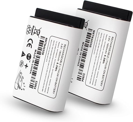 Accessoryway 2pcs NNTN4655B Replacement Battery cormpatible for Motorola DTR410 DTR550 DTR650 DTR520 DTR620 MTH650 MTH800 Radio Standard Battery Pack NNTN4655B NNTN6923A 1800mAh