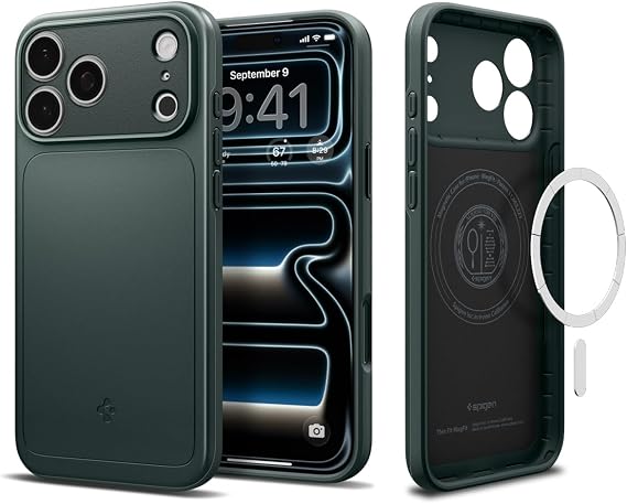 Spigen Thin Fit MagFit Case for iPhone 17 Pro Max - Abyss Green