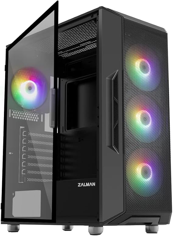 Zalman i3 Neo ATX Mid-Tower RGB Gaming Desktop PC Case, Black