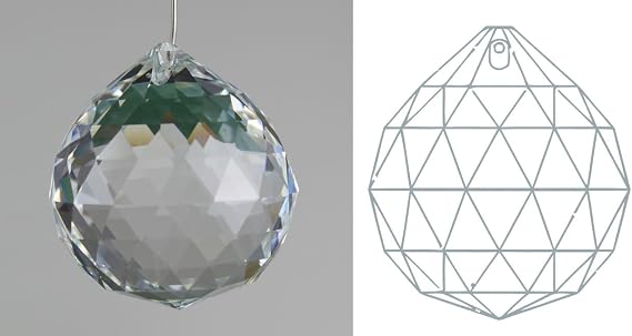 40mm 30% Lead Crystal Ball Prism - 1.57" Clear Suncatcher feng shui