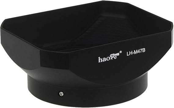Haoge LH-M47B Metal Lens Hood Shade for Olympus M.ZUIKO Digital ED 12mm f2 Lens Replaces Olympus LH-48 Black