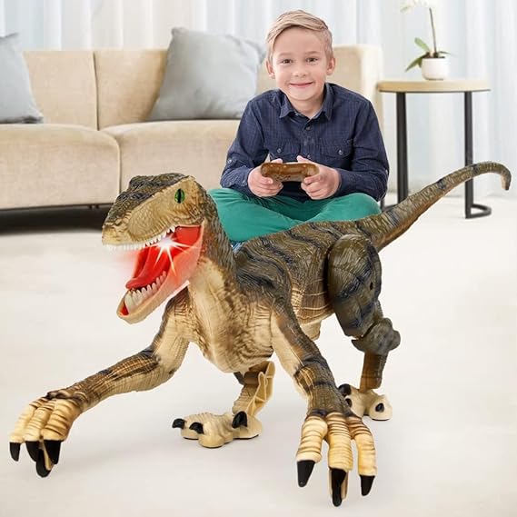 Mini Tudou Remote Control Dinosaur Toys Walking Jurassic Velociraptor 6+