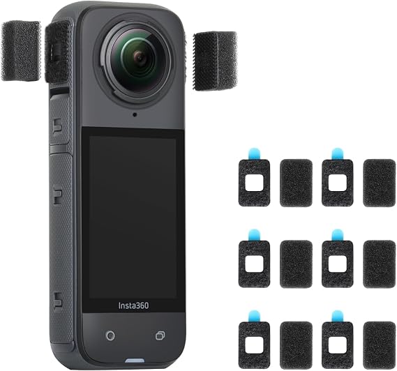 SEASKY [6 Pairs] Noise-reducing Windproof Foam Accessories for Insta360 X4 X3 X2 Gopro Hero 13/12/11//10/9 Black Sports Action Camera