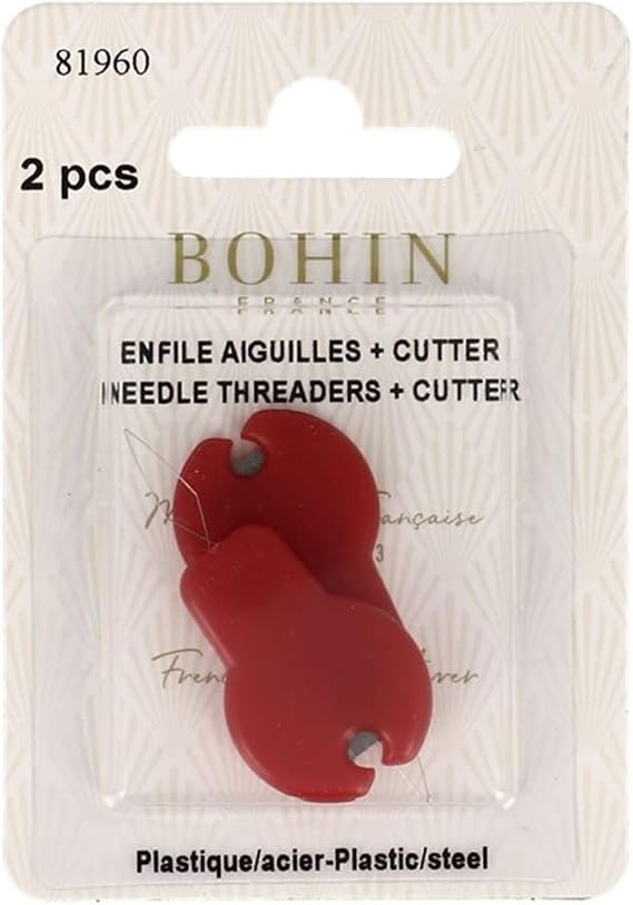 Bohin NEEDLE THREADER+CUTTER Blist x2, one