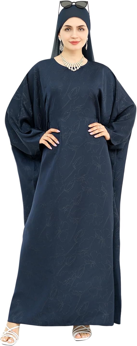 Muslim Abaya Dress Women Embroidered Florals Robe Islamic Dubai Eid Prayer Clothes Travel Party Dress Maxi Abaya