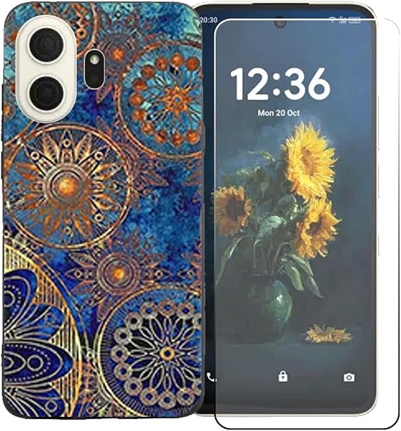 TPU Cover for TCL NXTpaper 70 Pro + HD Tempered Glass, Silicone Shell Bumper Protective Back Case - 9 Hardness Anti-Scratch Screen Protector for TCL NXTpaper 70 Pro - OYLLM11