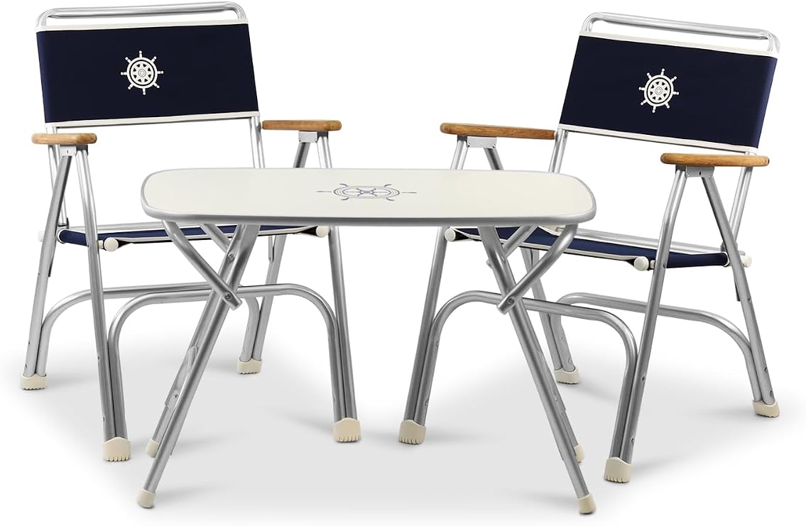 Boat Chairs Navy Blue-Table 20''X35''- 3 PCE Set-B100NB250