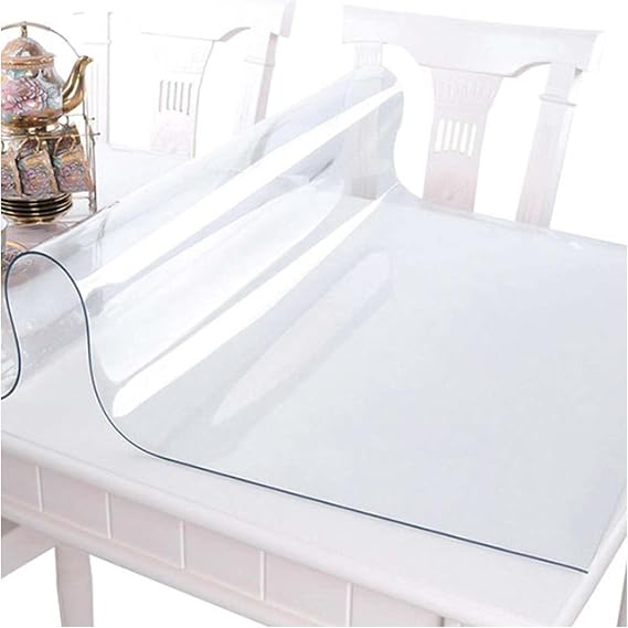 Clear Desk Cover Protector 39x83in, PVC Clear Table Protector, Rectangular Tablecloth Desk Pad, Water Resistant Plastic Table Cover, Wipe Clean, Transparent, Oilproof, for Home