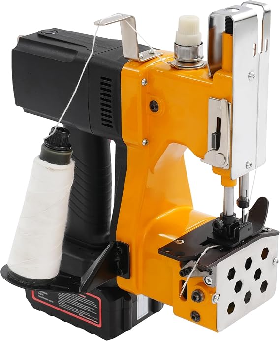 Bag Stitching Machine, Portable Cordless Sewing Closing Machine, Battery Powered Closer Stitcher, Automatic Handheld Sewer with Charger, Packing Tool for Burlap Canvas Feed Sacks Seed Rice Bag