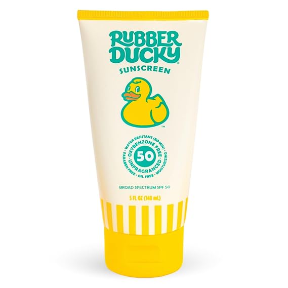 Rubber Ducky Face & Body Sunscreen SPF 50, Fragrance Free, No White Cast, 5 oz