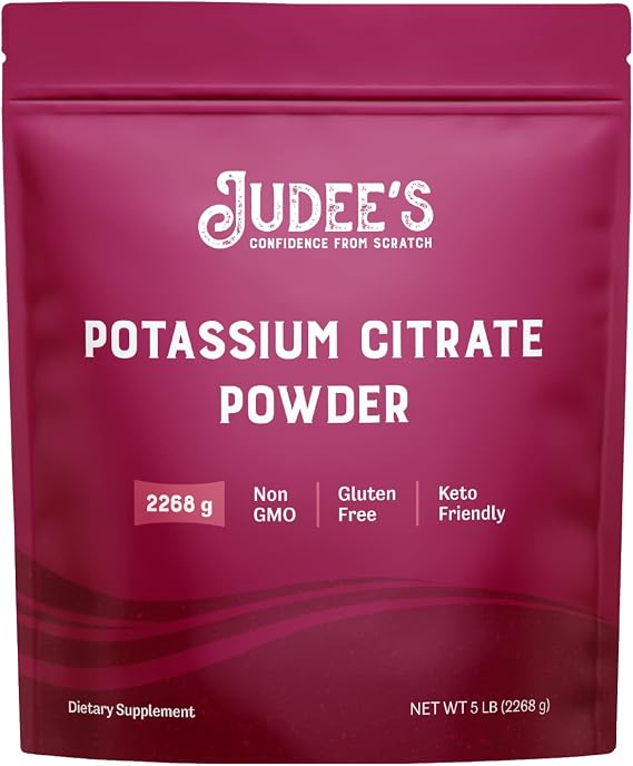 Judees Potassium Citrate Powder - 5 lbs - Electrolyte Mix - Delicious and 100% Gluten-Free - Supports Mineral Balance - Just One Ingredient