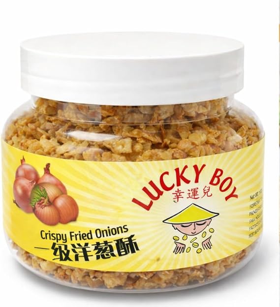 Lucky Boy Crispy Fried Onions Made from Real Onions | Crunchy Topping for Salads, Soups, Curries & Noodles | 150g