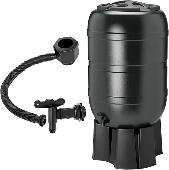 210 Litre Large Black Water Butt For Outdoor Gardens