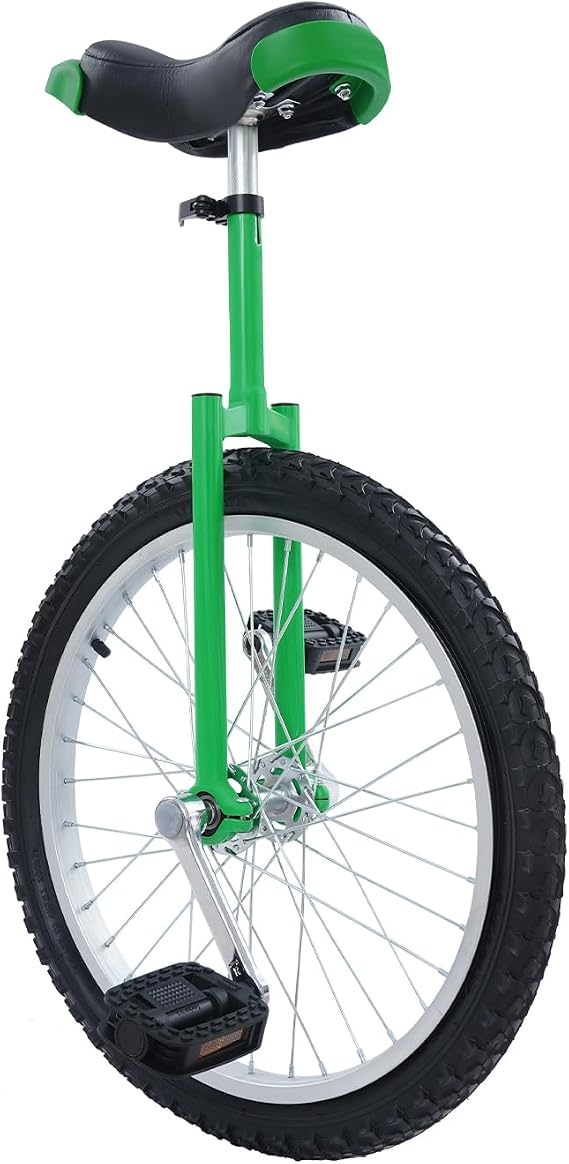 20in Adjustable Unicycle for Adults & Teens - Durable Balance Trainer with Silent Bearing, Anti-Skid Tires, 143-165lbs Capacity - Fitness, Commuting (Black)