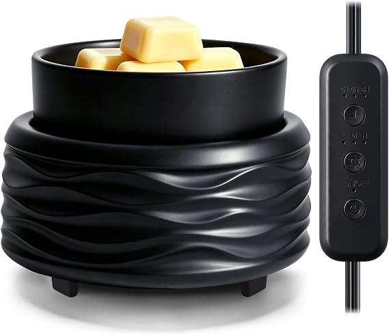 VICTORIA AROMA Ceramic Wax Melt Warmer for Scented Wax with Timer(Black)