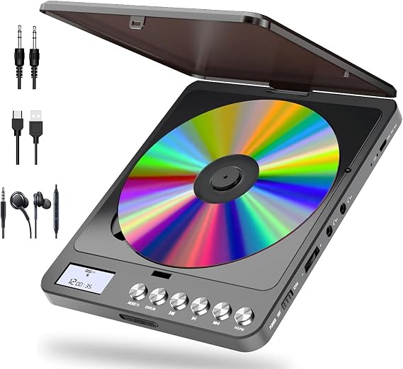 Portable CD Player with Bluetooth 2000mAh Rechargeable CD Player Portable
