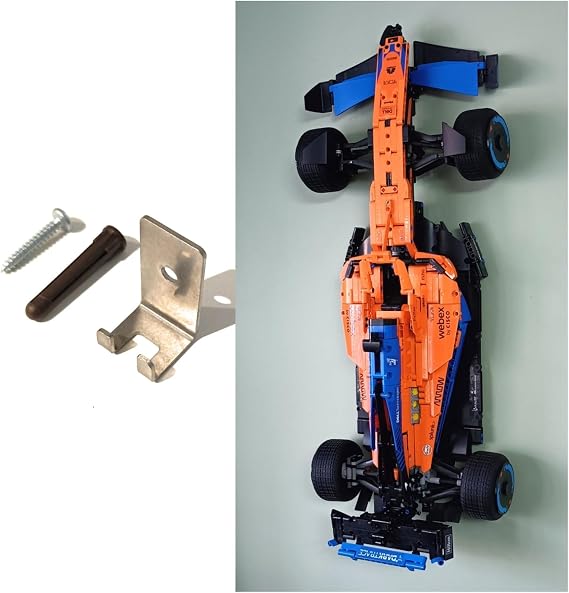 Wall mount compatible with Lego Technic 42141 McLaren Formula 1 Race | Display your model securely | Heavy Duty stainless steel | Car NOT included