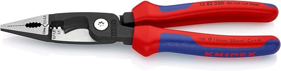 Knipex Elektrik Tesisatı Pensesi Siyah Attramentize, Çok Bileşenli Saplı 200 mm 13 82 200