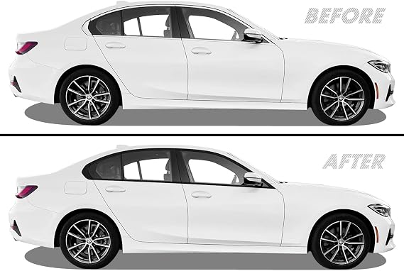 SlickMod Chrome Delete Blackout Vinyl Overlay for 2019-2021 BMW 3 Series G20 Window Trim (Gloss Black)