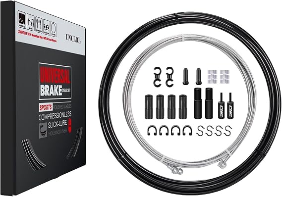 CNC Universal Bike Brake Cable Kit,Bicycle Brake Cable Set-Front and Rear Brake Cable 2.5m with Oil Housing 3m for Mountain Bike/MTB/BMX/Road Bike.