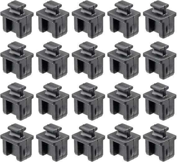 SFP Silicone Protectors Cap Port Cover, Black, Pack of 20