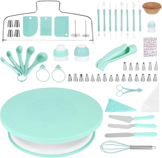 207PCS Cake Decorating Kit with Cake Turntable, Icing Piping Kit for Baking