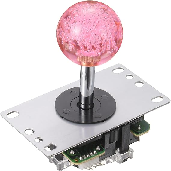 PATIKIL Arcade Joystick, 8 Ways 5A 12/14V Classic Competition Style Long Handle Joystick for Arcade Game Machine Cabinet DIY Parts, Transparent Pink