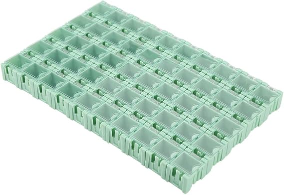 50 Pcs/Set Green IC Component,Tool Boxes Tool Organizers Box SMD Electronic Component Container Mini Storage Boxes kit