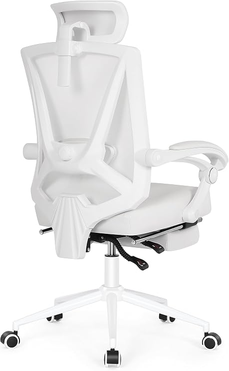 Alternative Office Chair with Footrest, Ergonomic Desk Chair with Adjustable 2D Lumbar Support, High Back Office Chair with Adjustable Headrest, Comfortable Recline Computer Chair