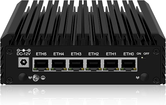 Mini PC Intel N150 N100 Upgrade, Firewall Micro Appliance Fanless Mini PC, 6-Port i226-V 2.5Gbps LAN Fanless Mini PC, OPNsense Small PC, DDR5 16GB RAM 512GB SSD, 2-NVMe, SATA, Supports 3