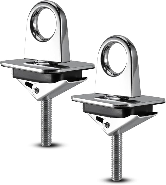 05649 5648 Universal Stake Pocket Anchor Points for Pickup Trucks | Chrome Plated Truck Bed Tie Down Anchor Points, 2 Pack