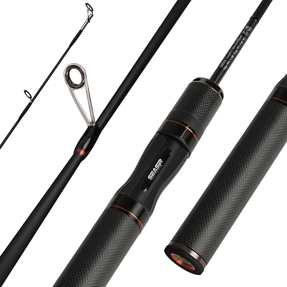 SEASIR Black Arrow Ultralight Fishing Rod, BFS Spinning Rod Bait Finesse Casting Rod, 2 Piece Baitcaster Rod, 36T Carbon Fiber, Fuji O Ring, Portable Travel Rod for Bass Saltwater Freshwater