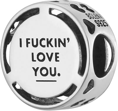 Inspirational Words Symbols 925 Sterling Silver Charm Bead For Pandora & Similar Charm Bracelets or Necklaces
