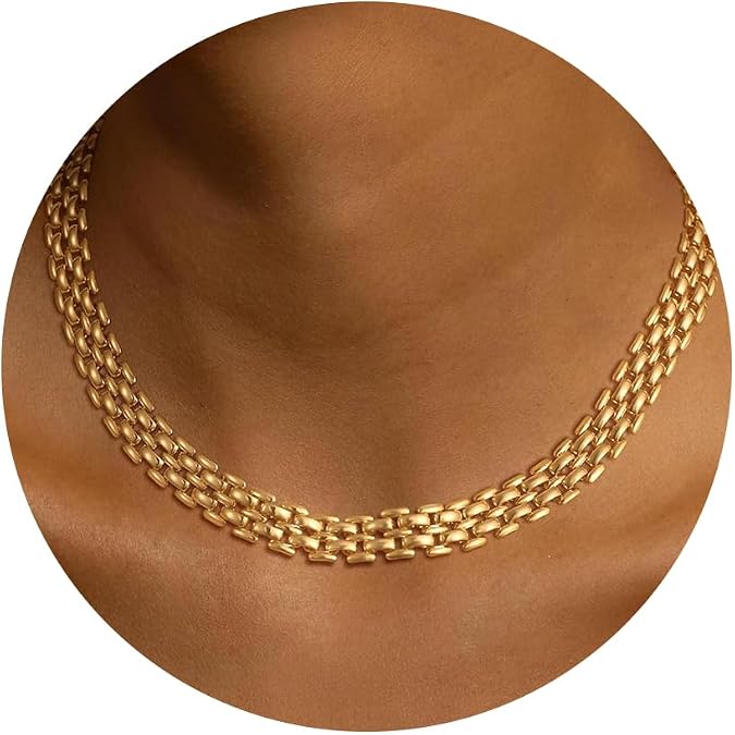 Moodear Gold Necklace for Women 14K Gold Plated Chain Necklace