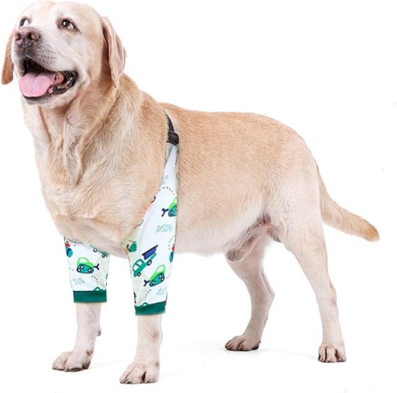 Dog Elbow Protector, Elbow Sleeves with Mesh Pad for Medium Large Dogs Prevent Licking Wound(Car,4XL)
