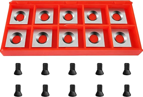 11112.0mm Square Carbide Inserts for woodturning, Tungsten Carbide Cutter Inserts Set, Woodworking Cutter Fits Spiral Helical Planer Cutter Head or lathe Turning Tipped, 10pcs