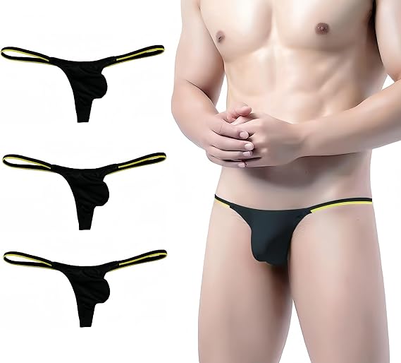 Men's Low-Rise Gstring Trendy Silk Touch Thong Elastic Comfort, Sexy Bikini Design