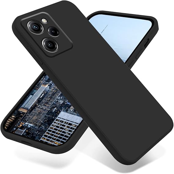 Compatible with Poco X5 Pro Case Silicone Liquid Dark Green, Soft Smooth Touch for Xiaomi Poco X5 Pro Phone Case Silicone Shockproof Thin Cover (Black)