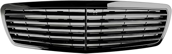 Front Bumper Grille FOR E-Class FOR W211 E320 E350 E55 FOR AMG 2002-2006 Glossy Black ABS Plastic Front Grill Grille Radiator Grille Replacement