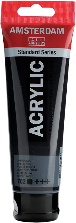 Amsterdam Standard Series Acrylic Paint Tube, Lamp Black, 4 fl oz
