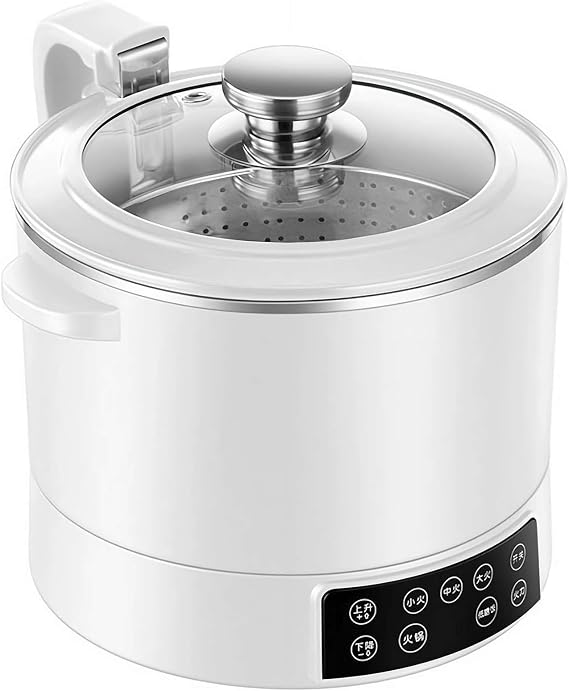 Low Sugar Cooker 3L, Automatic Lifting Hot Pot with Steamer Basket, 3 Speed Adjustable, Touch Control and Fast Heating, 304 Stainless Steel Liner, 1500w Sugar Removing Rice Cooker White